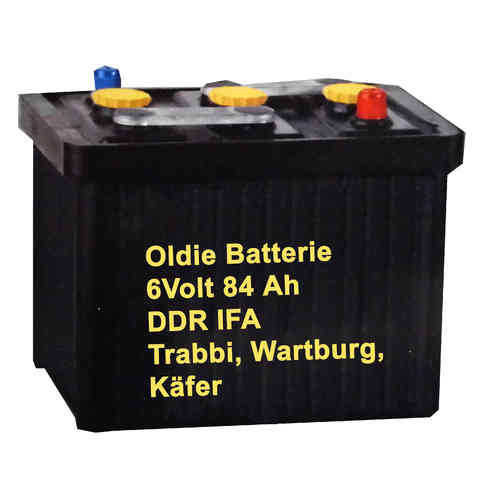 Oldtimer Batterie 6Volt 84 Ah 390 A/EN DDR IFA, Trabbi, Wartburg, Käfer usw.